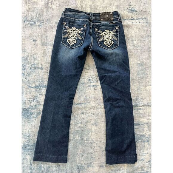 Miss Me Embellished Rhinestone Boot Cut Jeans Size 28 - Picture 2 of 7